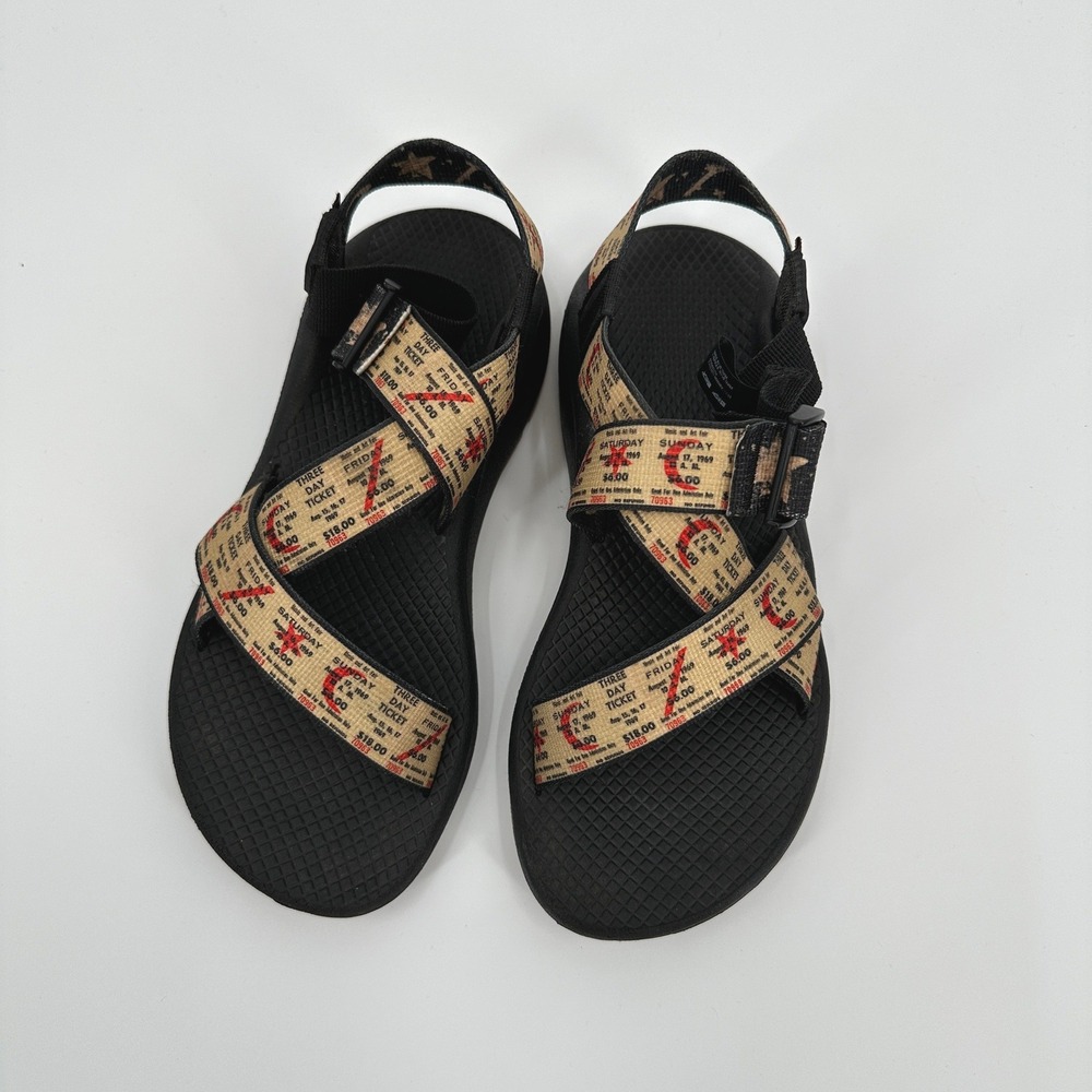Chaco Z/Cloud Woodstock 50th Anniversary Sandals Womens 8 Black Ticket - Picture 4 of 9